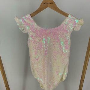 Iridescent, sequins leotard